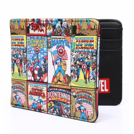 Captain America Greatest Comic Covers Slimfold Wallet